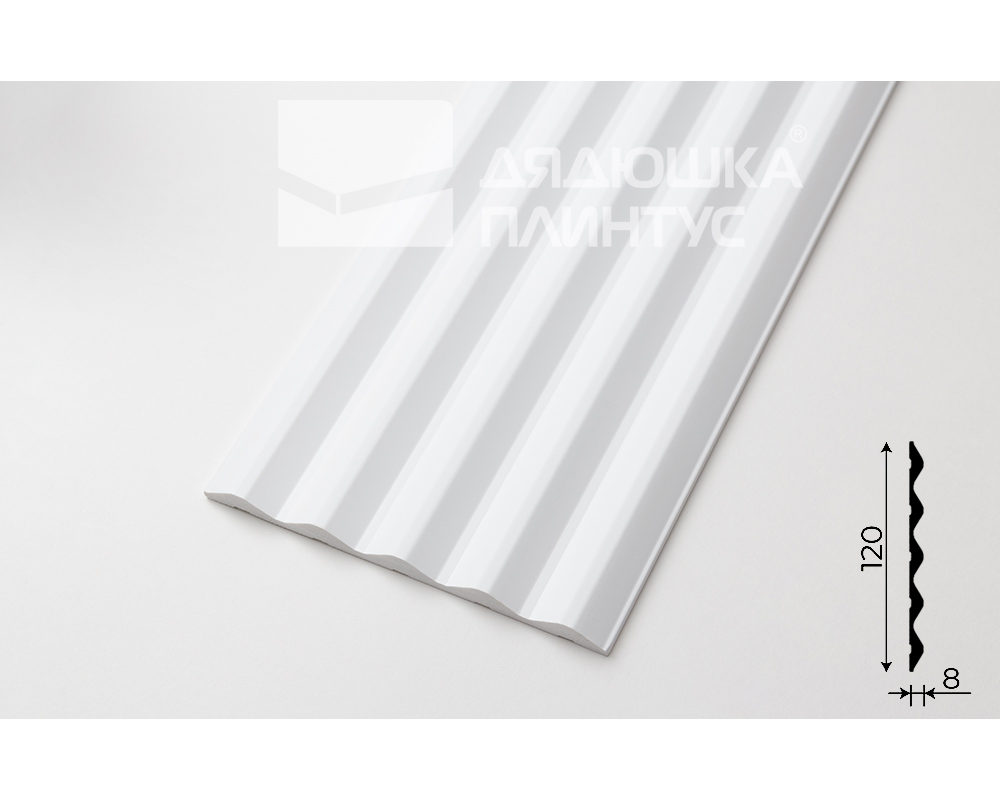 Стеновая панель 3D СОЛИД 4 UHD 12/120 120*2800 белая