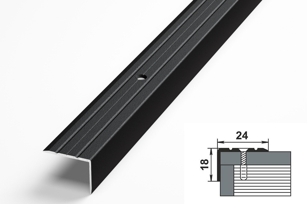 Порог угловой ПУ 03.2700.215 Черный