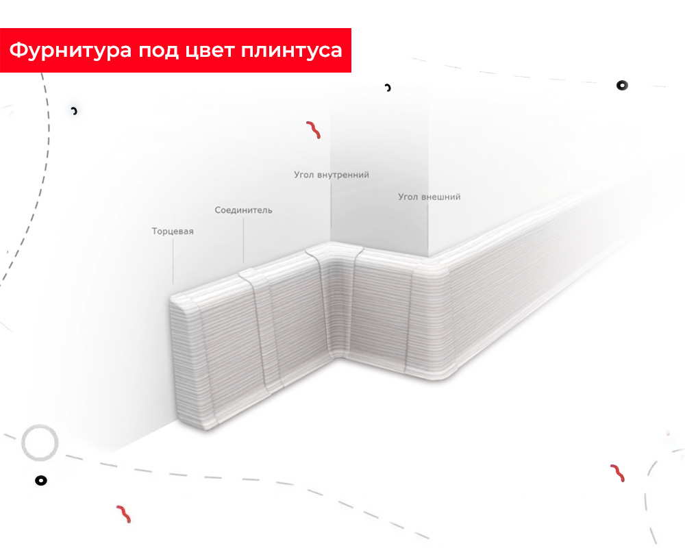 Плинтус со съемной панелью ПВХ Деконика ИДЕАЛ 55мм 2,2м. 211 Дуб рустик