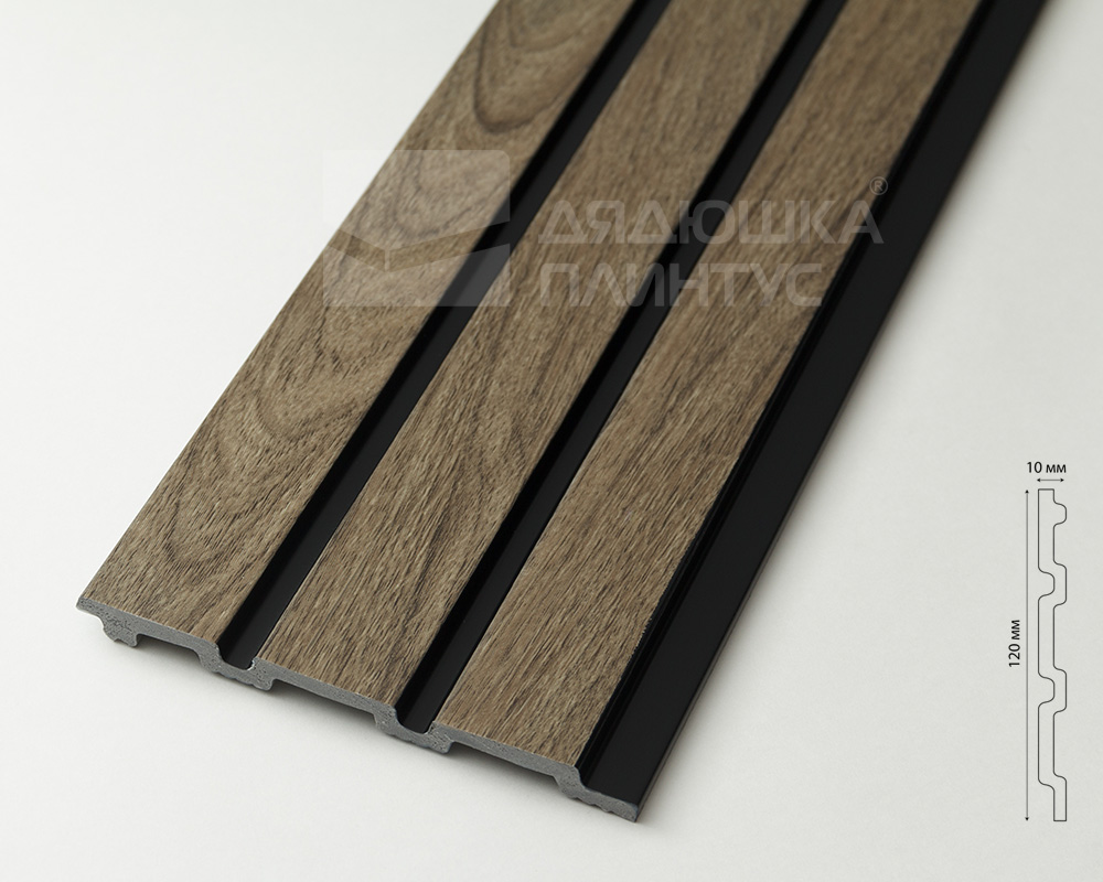 Панель вспененный полистирол ГРЕЙС 3D RAIL 120*2700 мм. Дуб антик