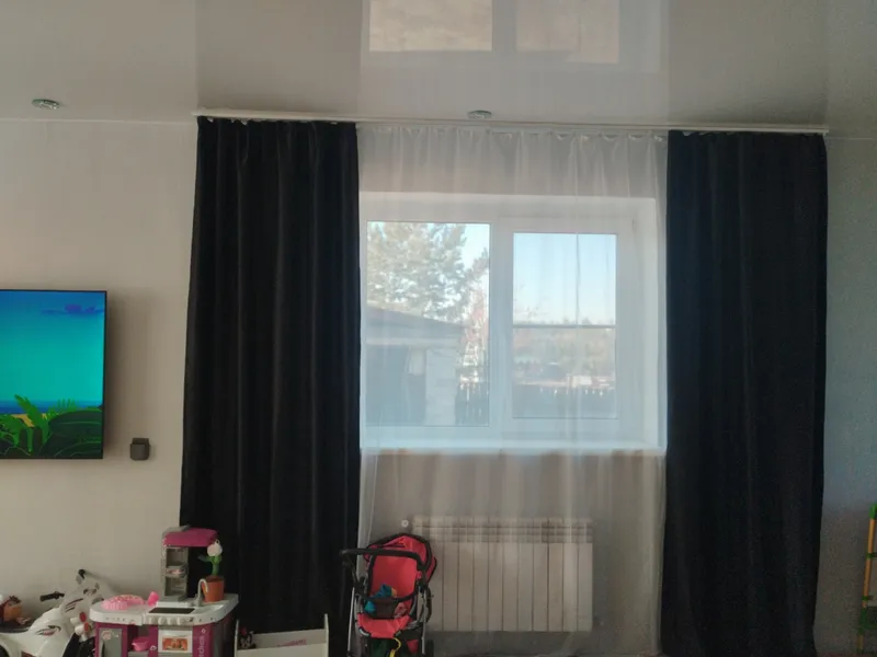 Карниз Шина черный комплект 3-х ряд ПВХ Волшебная палочка 2,0м