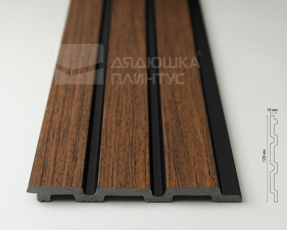 Панель вспененный полистирол ГРЕЙС 3D RAIL 120*2700 мм.  Ятоба