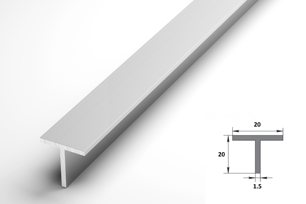 Тавр 20х20 мм Тп 04.2000.501л Серебро