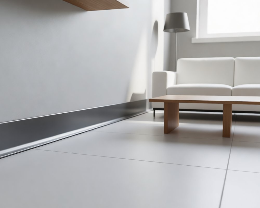 Алюминиевый плинтус AKBD100-SA 2,5м Муар антрацит