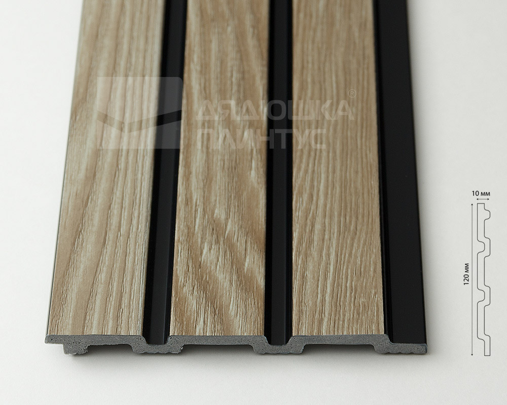 Панель вспененный полистирол ГРЕЙС 3D RAIL 120*2700 мм.  Ель