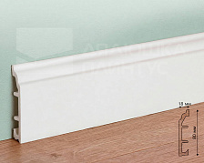 Плинтус ПВХ Рико Колор HSP 80 мм Белый под покраску